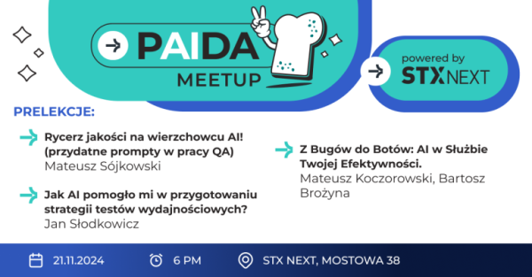 AI Meetup PAIDA – Czy testerzy jakości i AI mogą współpracować?