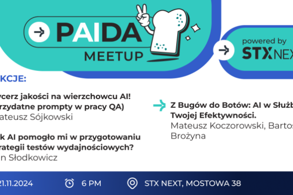 AI Meetup PAIDA – Czy testerzy jakości i AI mogą współpracować?